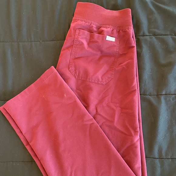 Figs Livingston Basic Scrub Pants in Burgundy - Picture 5 of 6